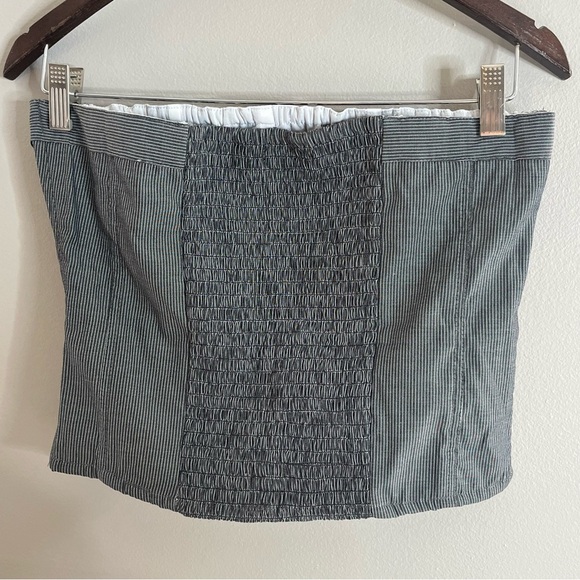 Y2K 18 Centimeters Size Medium Pinstripe Tube Top Button Suit Gangster TTB - Picture 4 of 5